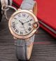 Fake Cartier Ballon Bleu Watch - White Roman Dial Brown Leather Band (2)_th.jpg